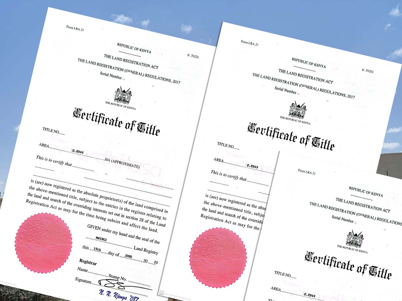 New Certificate of the Title